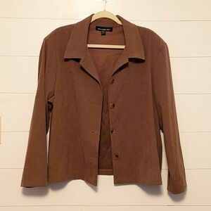 VTG 90s Briggs New York Petite Blazer Sz PXL, Camel, Lg Button Long Sleeve